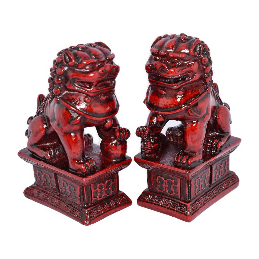 PIER 1 IMPORTS 'Oriental Foo Dogs' Resin Sculpture Set (1 of 11)