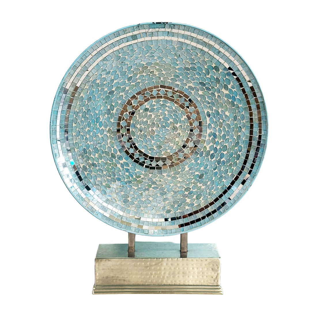 PIER 1 IMPORTS 'Mirrored Tile Mosaic Platter' (2014) Home Decor w/Stand (1 of 6)