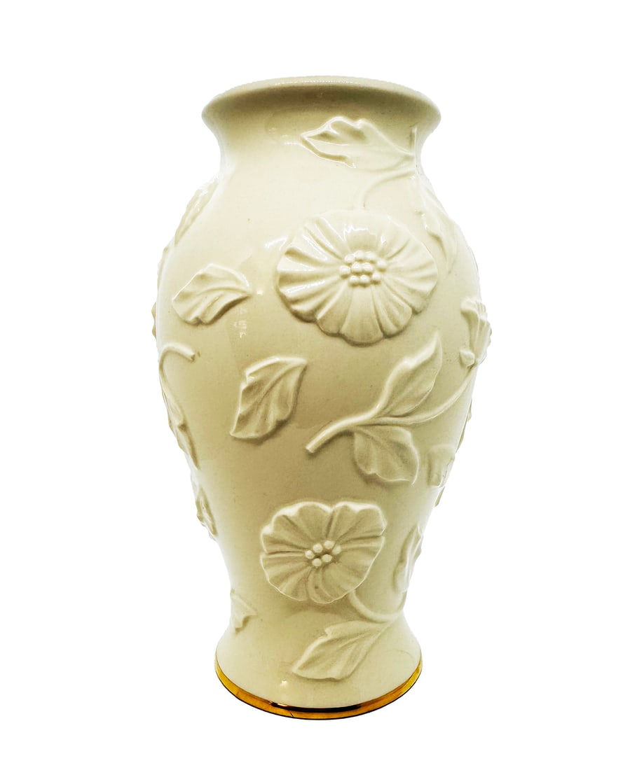LENOX 'Poppy Porcelain Vase' (1980s) Embossed Glazed Vase (1 of 6)