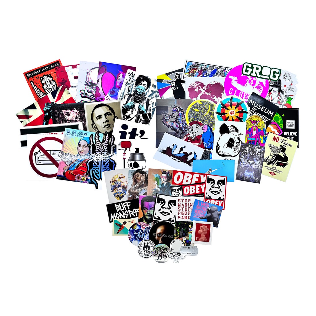 STREET ART 'Sticker Collection' 50+ Artist-Themed Stickers + Postcards