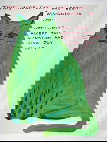 DAVID SHRIGLEY 'This Huge Cat' Offset Lithograph