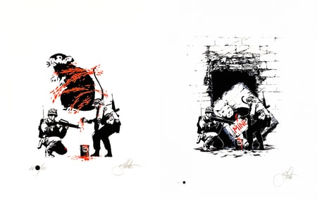 JEFF GILLETTE 'Art in Action: Banksy Rat + Stealing Banksy' (2022) Archival Pigment Print (AP SET)