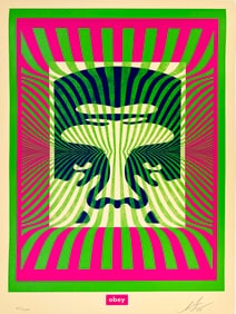 SHEPARD FAIREY 'Op-Art Icon (Green)' Screen Print