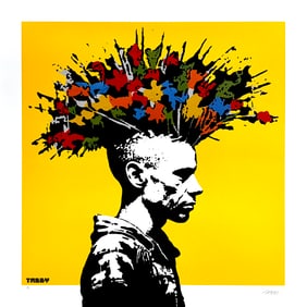 TABBY 'Flower Punk' (2024) Unique Background Giclée + Screen Print