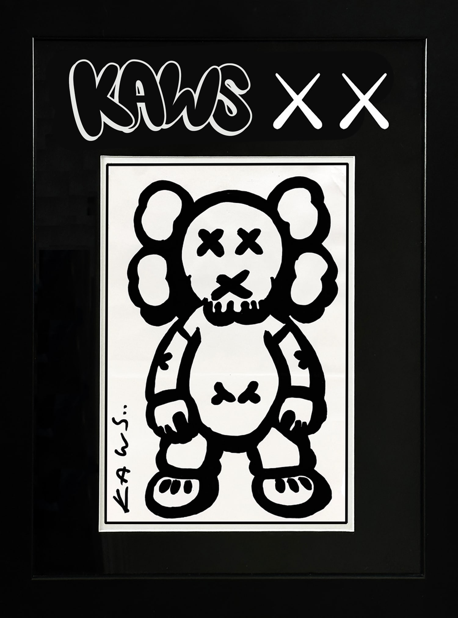 KAWS 'Companion' (2012) Custom Framed Hand-Drawn Sketch (1 of 8)