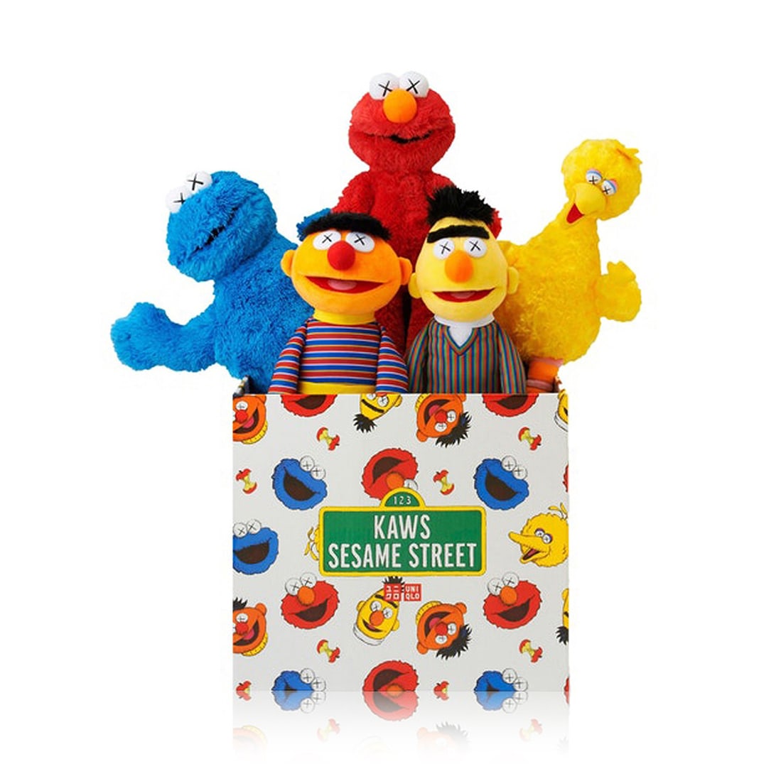 KAWS x Uniqlo 'Sesame Street' (2018) 5-Figure Plush Character Set (1 of 10)