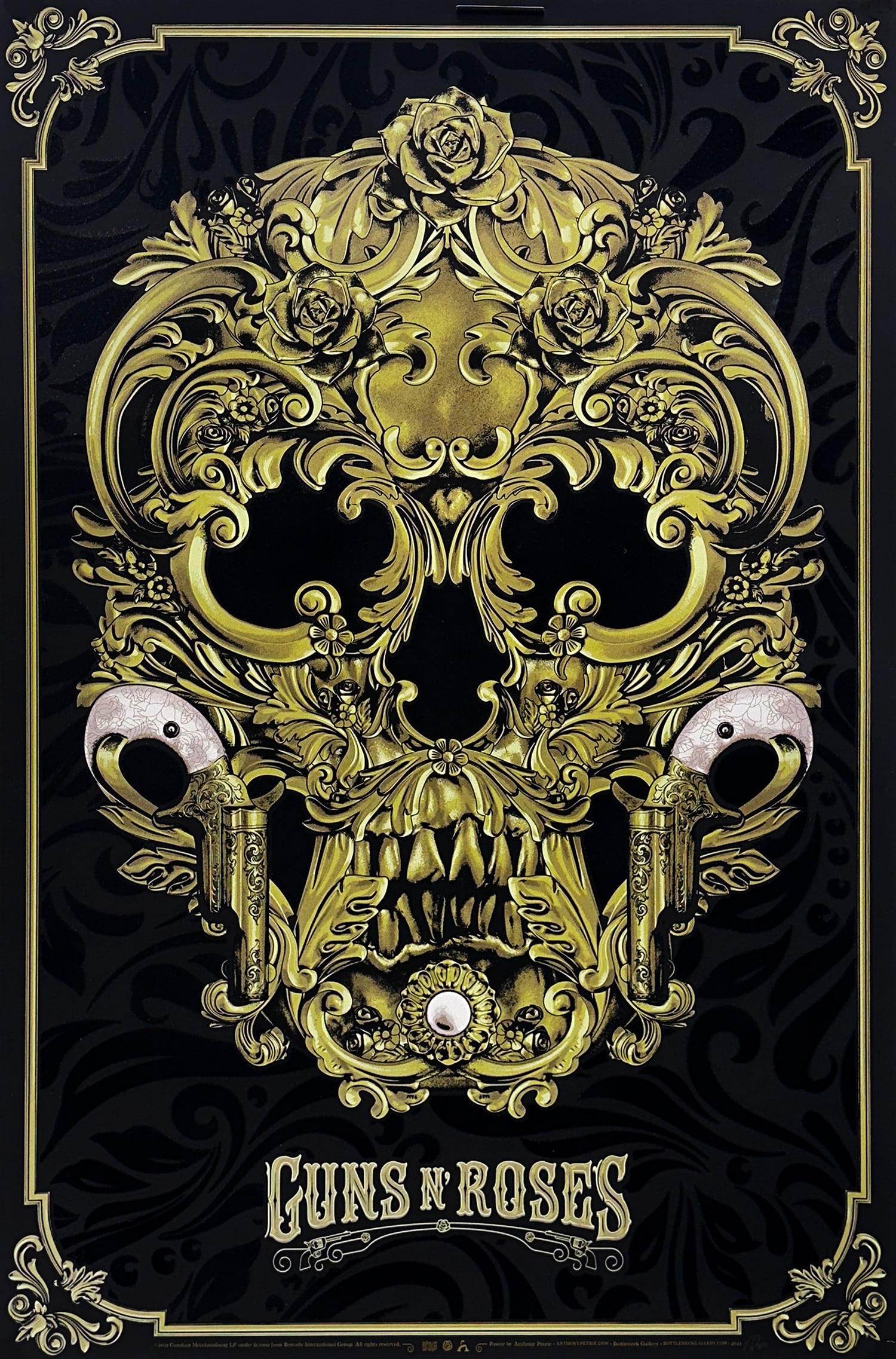 ANTHONY PETRIE 'Guns N' Roses' (2021) Hand-Signed Flocked Screen Print (1 of 12)