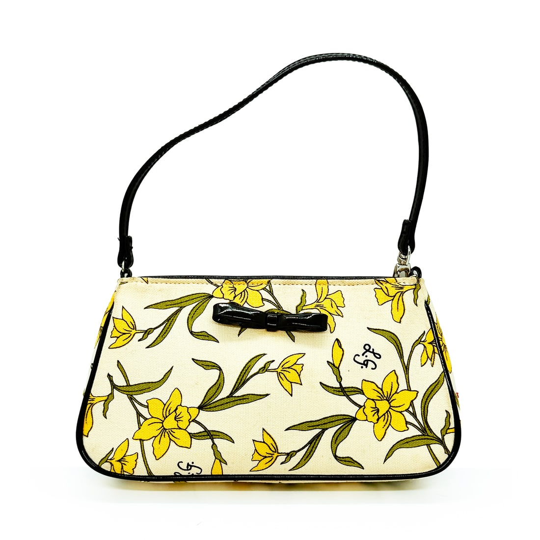 LULU GUINNESS 'Daffodil Canvas Clutch' (1999) Small Ladies Handbag (1 of 7)