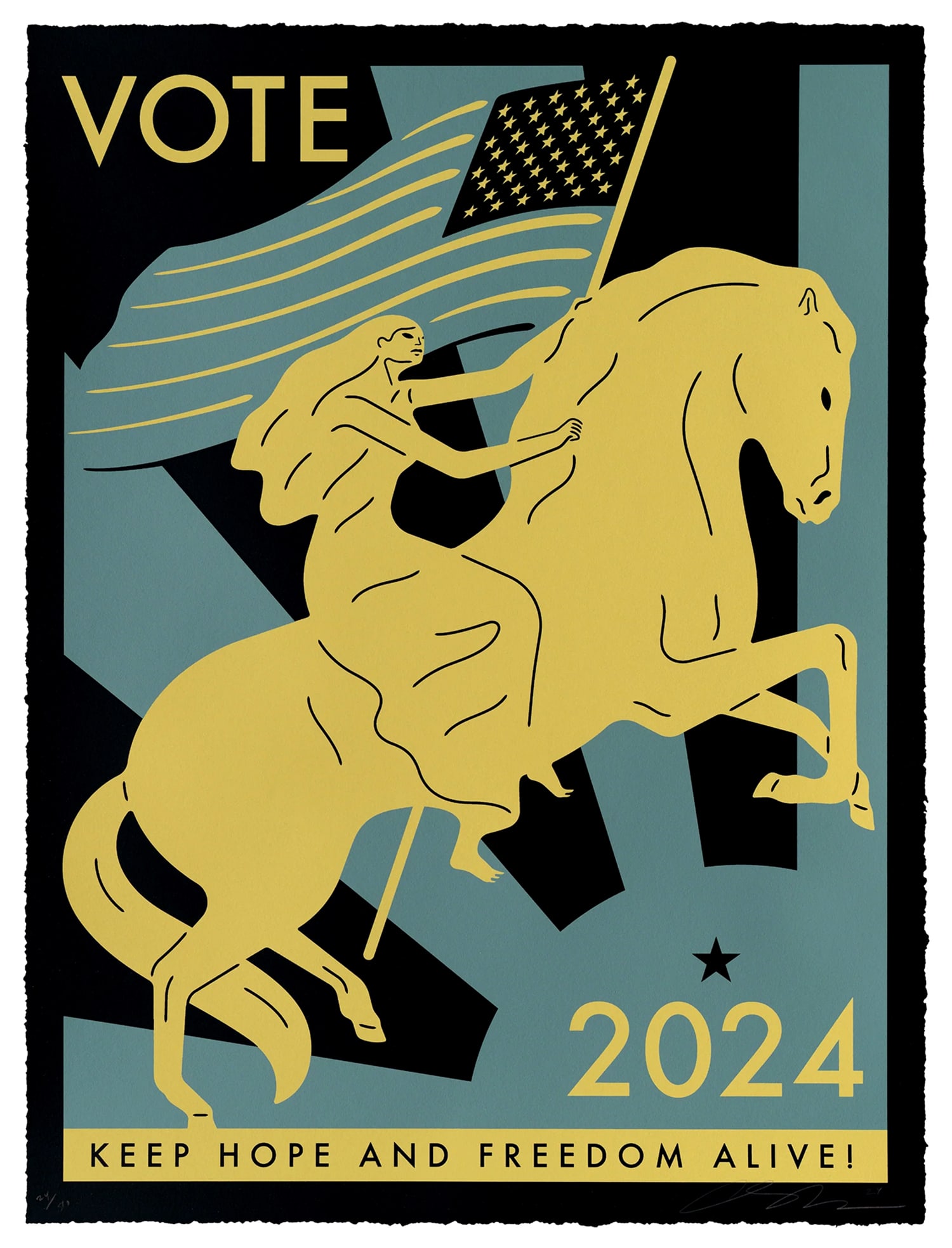 CLEON PETERSON 'VOTE/Keep Hope and Freedom Alive!' (2024) Screen Print (1 of 10)
