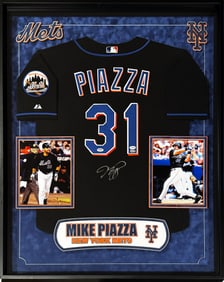 NEW YORK METS 'Mike Piazza' (1998-2005) Custom Framed Hand-Signed Jersey