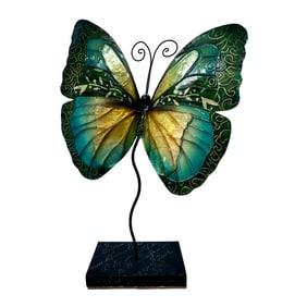 PIER 1 IMPORTS 'Butterfly' (2010) Hand-Painted Home Decor w/Stand