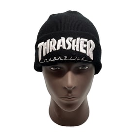 THRASHER MAGAZINE 'Beanie' Black Acrylic Skullcap Hat
