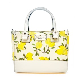 KATE SPADE 'Quinn Wellesley Lemon Fabric Satchel' (2018) *NEW* Patent Leather Crossbody Satchel