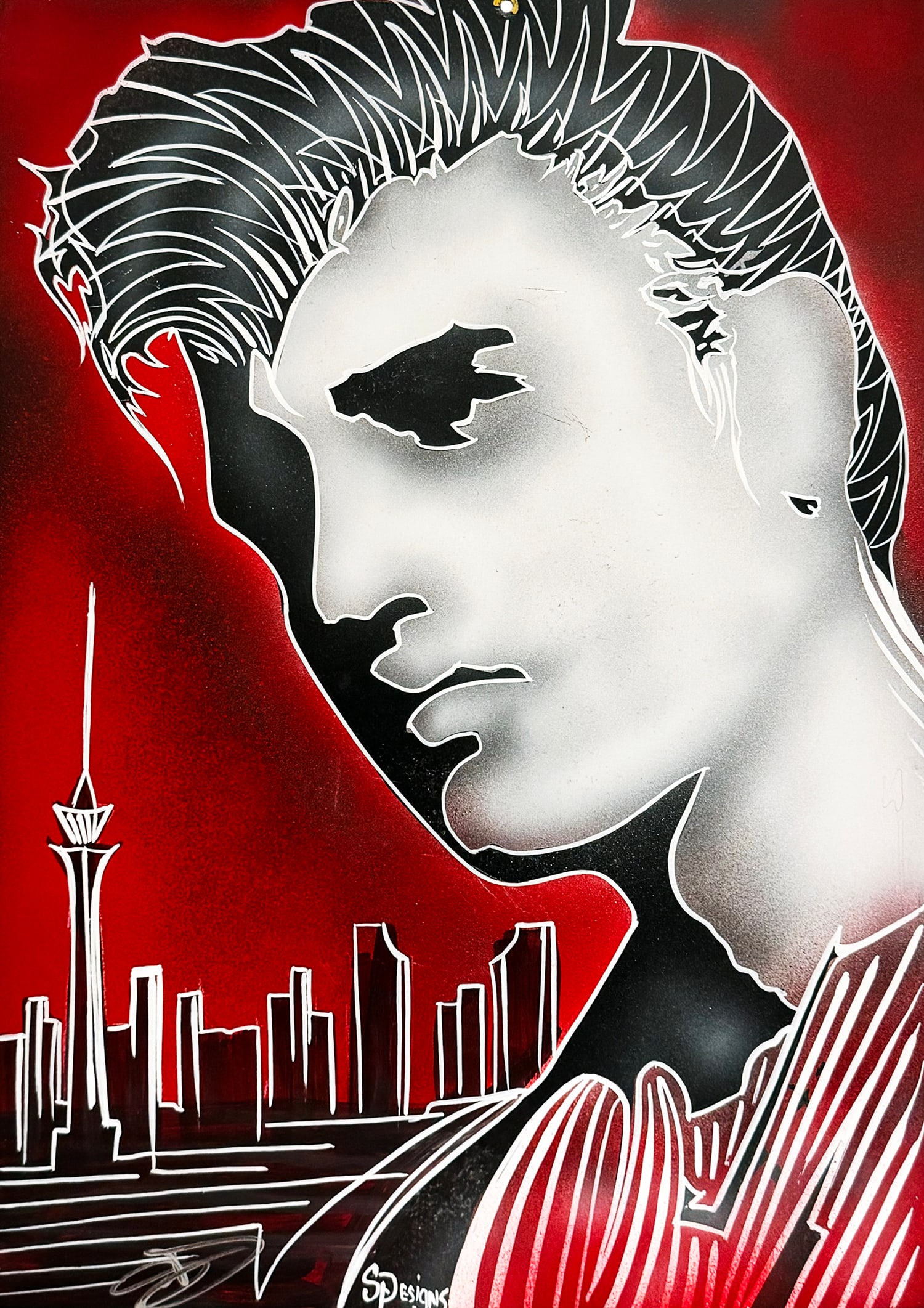 SERGIO DEANDA 'Elvis Presley' (2016) Hand-Painted Original on Aluminum (1 of 9)