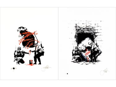 JEFF GILLETTE 'Art in Action: Banksy Rat + Stealing Banksy' (2022) Archival Pigment Print (AP SET)