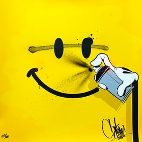 OG SLICK 'Yellow Mon' (2017) Hand-Embellished Screen Print