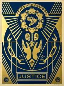 SHEPARD FAIREY 'Peace and Freedom' Screen Print