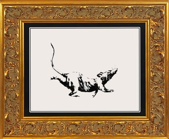 BANKSY 'GDP Rat' (2018) RARE Custom Framed Screen Print