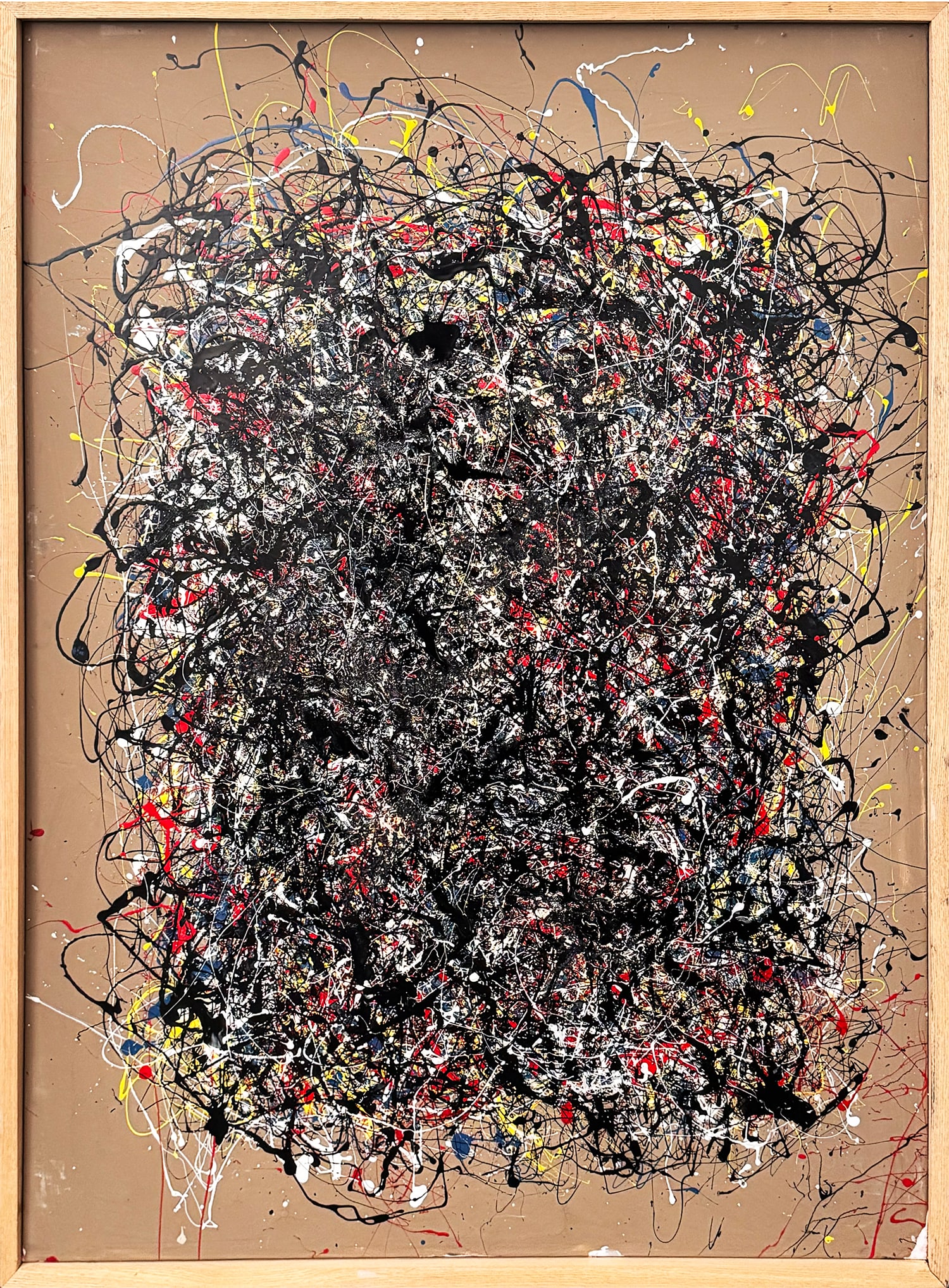 JACKSON POLLOCK (after) 'Untitled' REPRODUCTION Framed Original on Wrapped Canvas: 'Untitled' by Unknown Hand-painted original artwork inspired by the great Jackson Pollock (1912-1956). 48 x 36 x 1.5 Inches 121.9 x 91.4 x 3.8 Centimeters 49.6 x 37.6 x 1.5 Inches (framed) Hand-painte