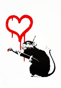 BANKSY 'Love Rat' (2004) REPRODUCTION Screen Print (AP)