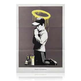 BANKSY 'Forgive Us Our Trespassing' (2010) Rare Original 2-Sided Lithograph Poster
