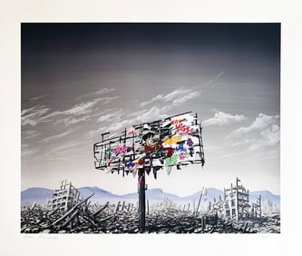 ROAMCOUCH x JEFF GILLETTE 'Ruined Sign: Dragon World' (2021) RARE Giclee Print