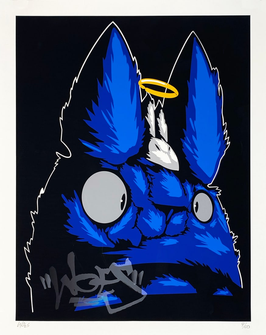 WOES MARTIN 'Toto' (2021) Rare Giclee Print: ‘Toto’ by Angry Woebots aka Woes Martin, 2021 15 x 12 Inches 38 x 30.5 Centimeters Giclée print on 330gsm Museum Cotton Rag Smooth fine art paper. Limited Edition of 50 (#9/50) Hand-s