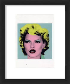 BANKSY 'Kate Moss' (2005) Framed Original Crude Oils Invite Postcard