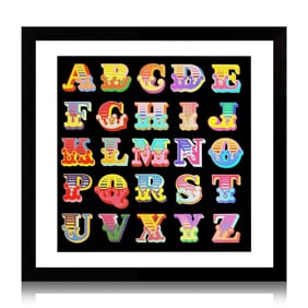 BEN EINE 'Circus Alphabet' (2017) Framed Hand-Signed Lenticular Card