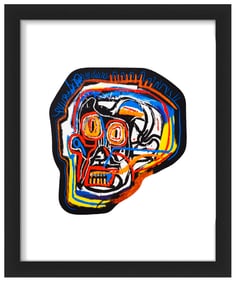 JEAN-MICHEL BASQUIAT 'Head' (2023) Framed Premium Vinyl Sticker