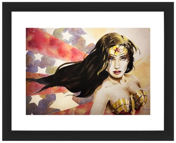 MIKE KRETZ 'Wonder Woman' (2012) Framed Original Postcard