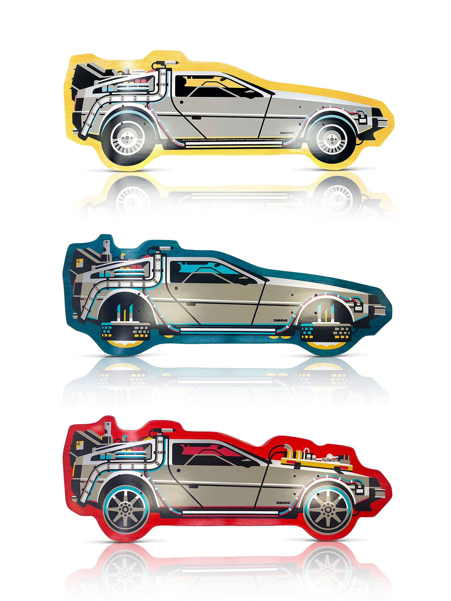 BACK to the FUTURE x 3DRetro 'DeLorean' (2020) Skateboard Deck SET (1 of 12)