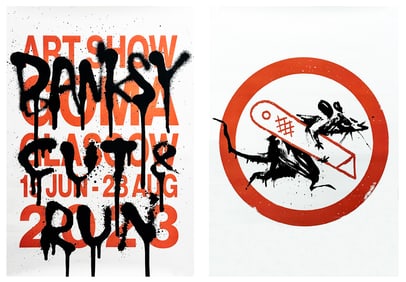 BANKSY x GoMA 'Cut and Run' (2023) Authentic Original Show Poster SET