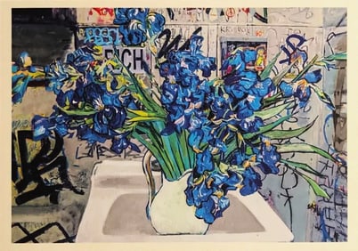 MR. BRAINWASH 'Vase with Irises' (2022) Screen Print