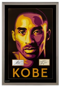 SHEPARD FAIREY 'KOBE' (2008) Custom Framed Lithograph w/Fairey + Kobe Original Sigs.