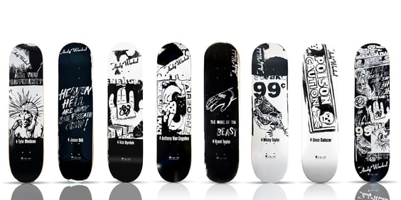 ANDY WARHOL x Alien Workshop 'B/W Ad Series' (2011) 8 Skateboard Deck Set