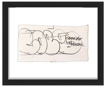 COPE2 'Passing Through Tag' (2022) Hand-Signed Framed Cardboard Cut