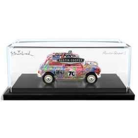 MR. BRAINWASH x Matchbox 'Austin Mini Cooper S' (2024) 1:64 Scale Car + Display