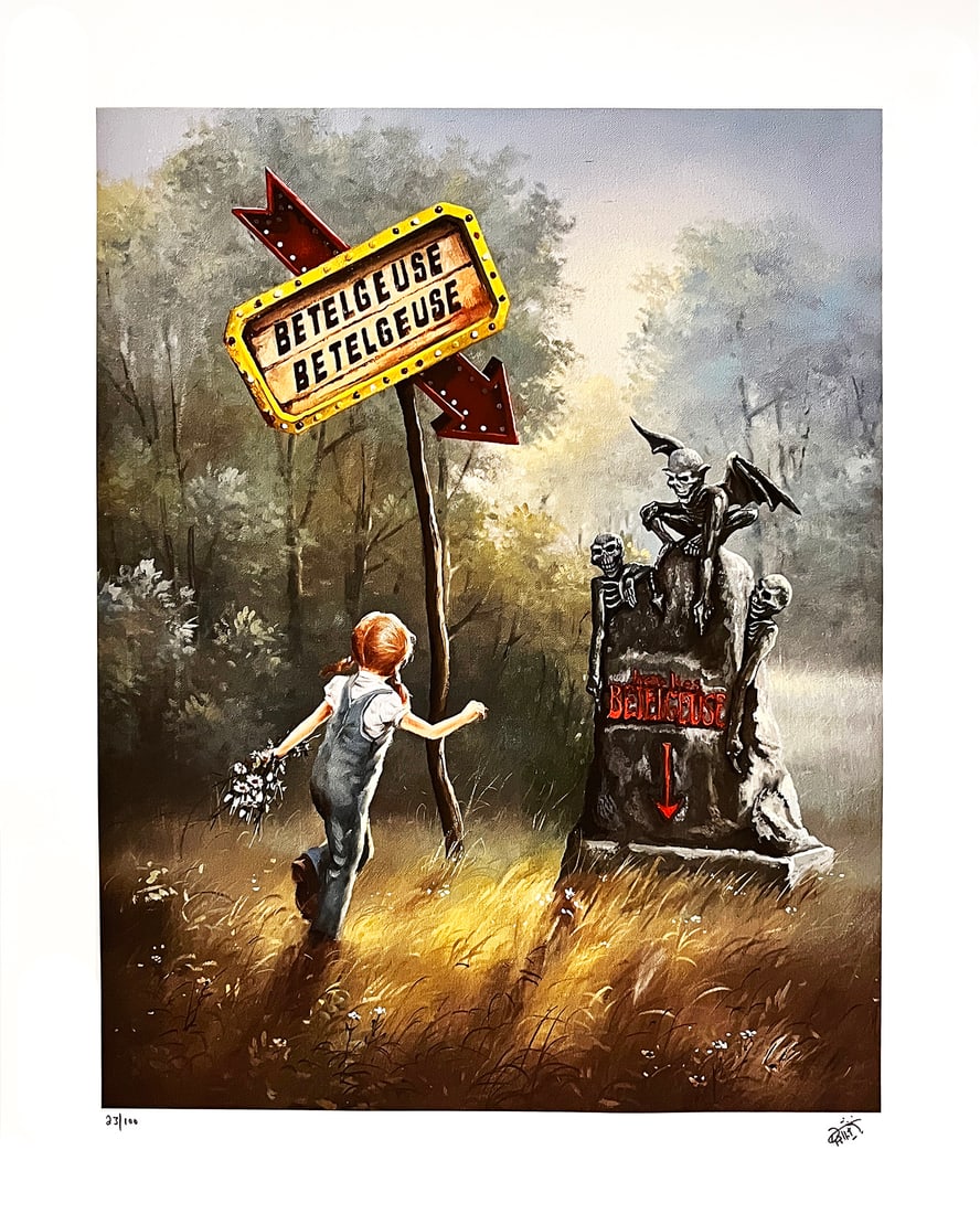 DAVE POLLOT 'Pilgrimage' (2024) "Beetlejuice Beetlejuice" Giclee Print on Canvas: 'Pilgrimage' by Dave Pollot, 2024 New giclee print based on the hit sequel "Beetlejuice Beetlejuice". 24 x 20 Inches 61 x 50.8 Centimeters Giclée print on bright white pH neutral 17mil c