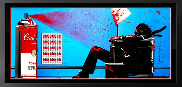 MR. BRAINWASH 'Campbell's Max Spray' (2009-10) Custom Framed Hand-Signed Card + Original Poster