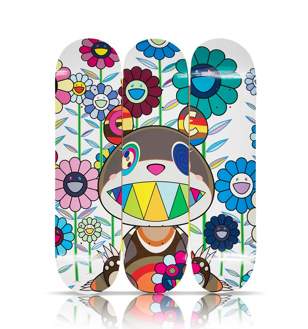 TAKASHI MURAKAMI 'Eden' (2019) Rare Triptych Skateboard Deck Set (1 of 6)