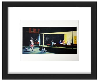 BANKSY 'Are You Using this Chair' (2005) Framed Original "Crude Oils" Postcard