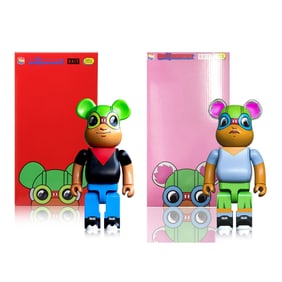 HEBRU BRANTLEY x Be@rbrick 'Flyboy' + 'Lil Mama' (2020) Designer Vinyl Art 400% Figure SET