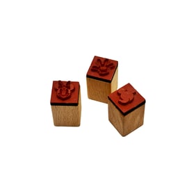 DISNEY 'Mickey and Minnie Mouse' (1998-2002) Wooden Rubber Stamp Set