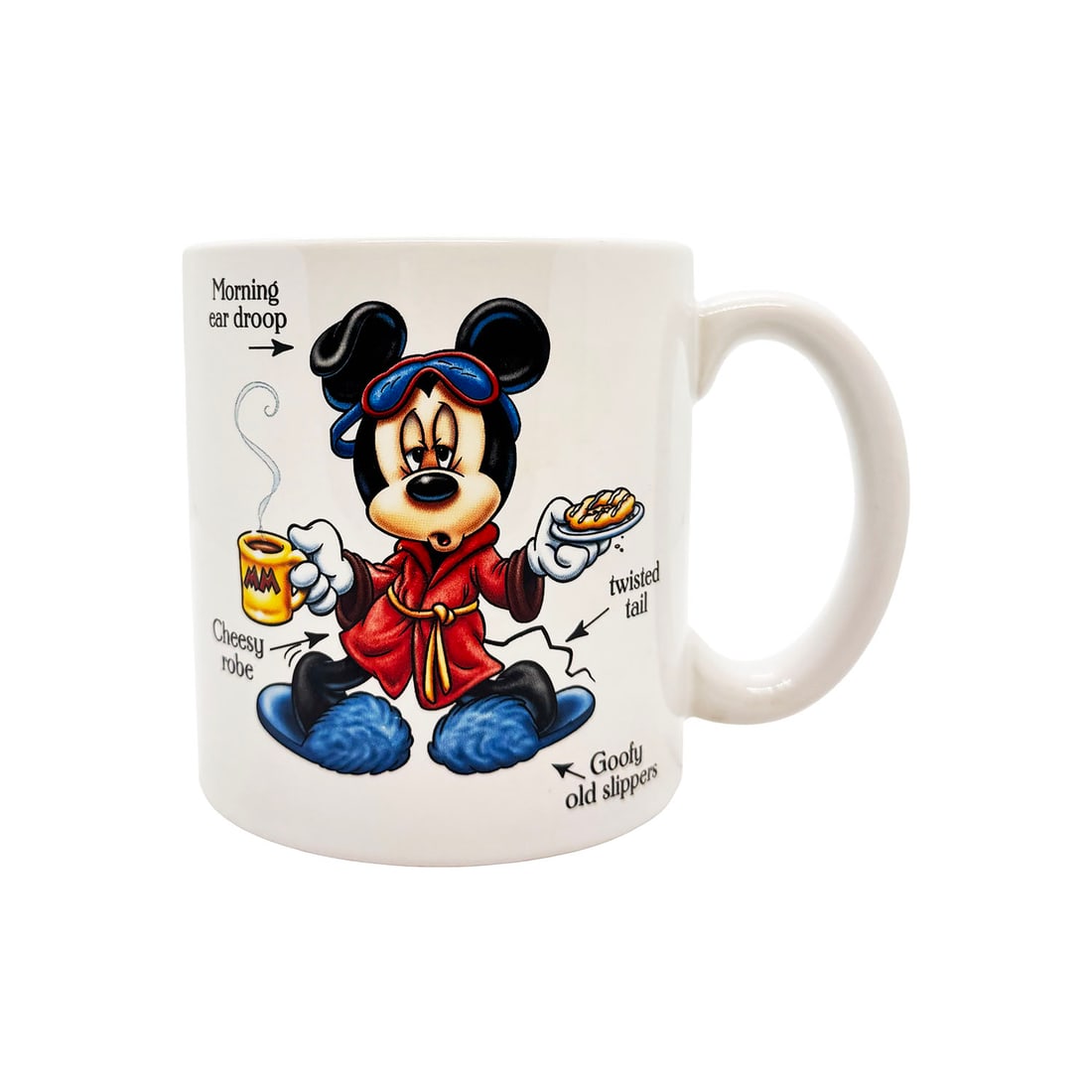 DISNEY 'Mickey: Mornings Aren't Pretty Mug' (1994-1996) Collectible Coffee Mug (1 of 4)