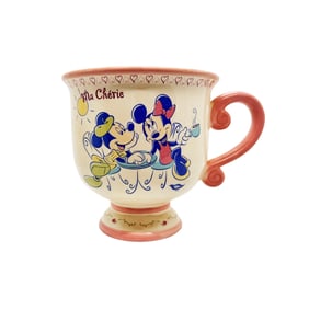 DISNEY 'Mickey and Minnie FTD "Ma Cherie" Pedestal-Style' (1995) Rare Collectible Coffee Mug