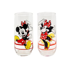 DISNEY 'Mickey & Minnie "Dancing Duo" Drinking Glasses' (1988-1990) Drinking Glass Set