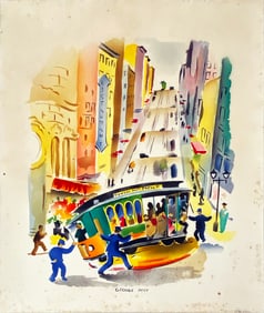 GEORGE POST 'Powell and Taylor' (1951) Rare Serigraph on Repurposed Art Board