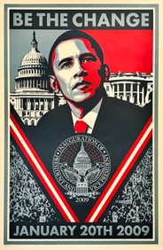 `SHEPARD FAIREY 'Be the Change' (2009) Rare Limited Edition Offset Lithograph