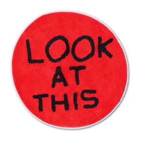 DAVID SHRIGLEY 'Look At This' (2019) Red Floor Rug/Mat